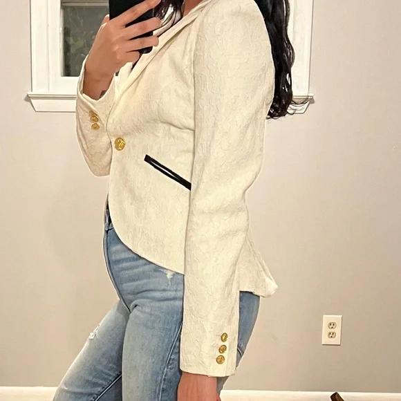 smythe off white floral lace jacquard blazer - Picture 5 of 13